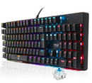 Teclado Mecânico Gamer Switch Blue Led Rgb 7 Cores Rainbow 12 Funções Anti Ghosting