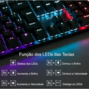 Teclado Mecânico Gamer Switch Blue Led Rgb 7 Cores Rainbow 12 Funções Anti Ghosting