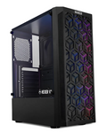Gabinete Gamer Mancer Hexer 2, Mid-Tower, Lateral de Vidro, Com 3 Fans Rainbow, Preto