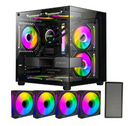 Gabinete Gamer Hayom Aquário Com 4 Cooler Fan Led Rgb