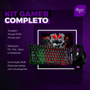 Kit Teclado Gamer Semi Mecanico Led Rgb Mouse Mouse Pad Preto Nano Bateria