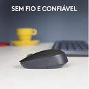 Mouse sem fio Logitech M170 com Design Ambidestro Compacto, Conexão USB e Pilha Inclusa