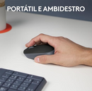Mouse sem fio Logitech M170 com Design Ambidestro Compacto, Conexão USB e Pilha Inclusa