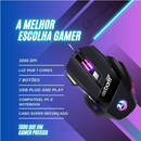 Mouse Gamer 7D 3200 DPI Ajustável 7 Botões Luzes Led RGB Alta Precisão e Velocidade