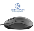 Mouse com Fio Multi Classic Box USB 1200 DPI com Design Compacto e Cabo de 1,2m – Preto MO300