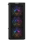 Gabinete Gamer Mancer Hexer 2, Mid-Tower, Lateral de Vidro, Com 3 Fans Rainbow, Preto