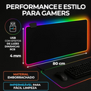 Mouse Pad Gamer Para Jogos com RGB LED Com 14 Modos de Iluminação 80x30cm