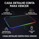 Mouse Pad Gamer Para Jogos com RGB LED Com 14 Modos de Iluminação 80x30cm