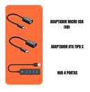 Kit Gamer Mobilador Celular Teclado Mouse Tripé Usb Rgb Otg Preto