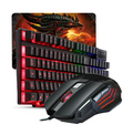 Kit Teclado Semi-mecânico + Mouse Gamer 3200 Dpi + Mouse Pad Preto