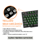 Kit Teclado Semi-mecânico + Mouse Gamer 3200 Dpi + Mouse Pad Preto