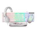 Kit Gamer Evolut Eg-54 Teclado Mouse Mousepade E Headset Mouse Branco Teclado Branco